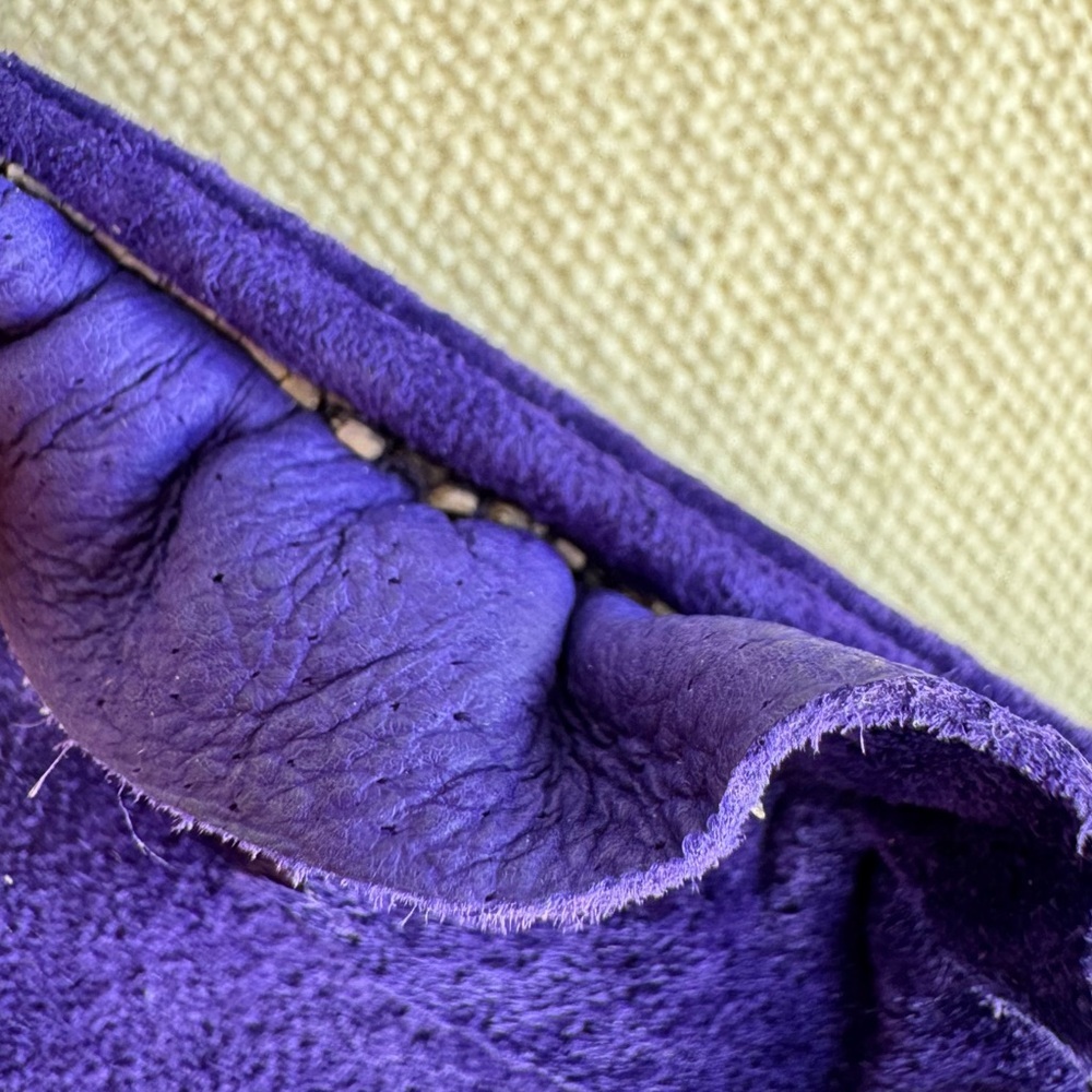 Vintage Danier Purple Suede Corset Top Sz Small Bustier Ruffle Trim Leather Sexy - Picture 15 of 16